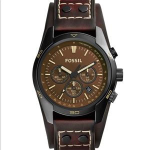 'Coachman' Chronograph Leather Strap Watch, 45 mm